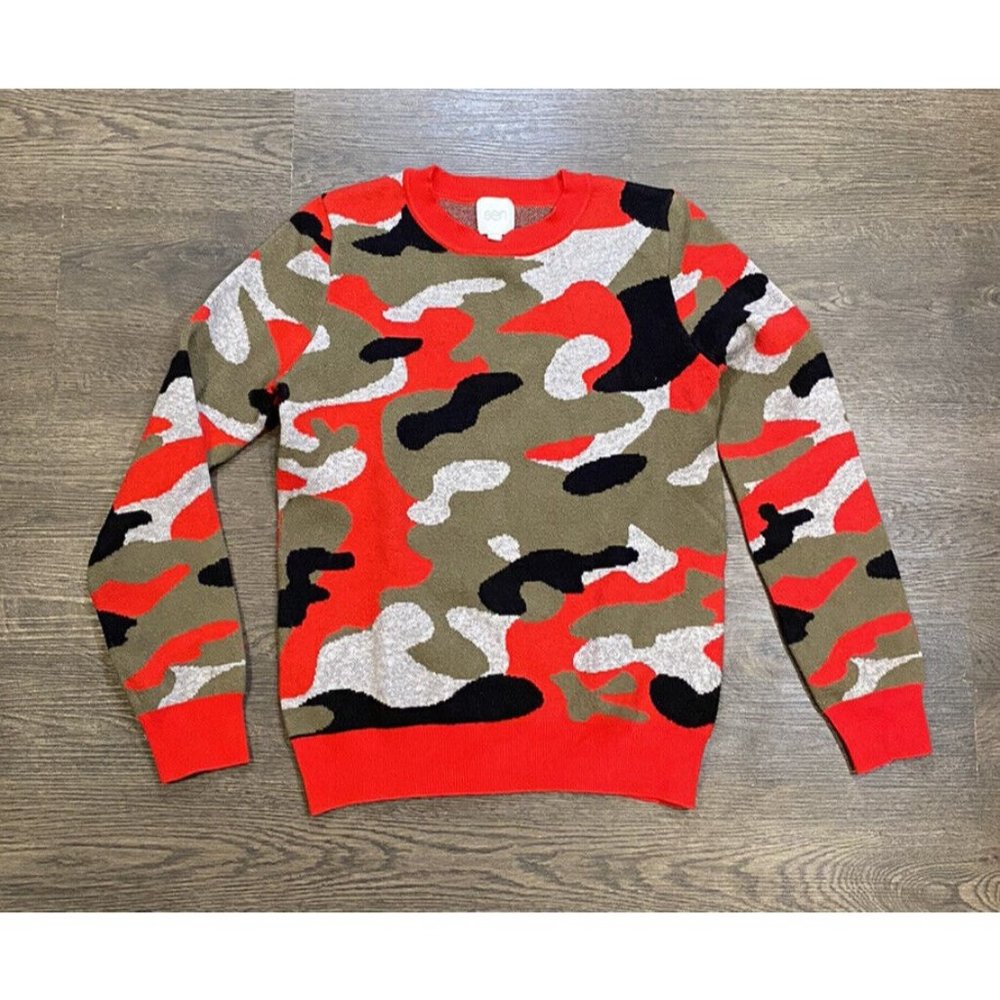 SEN Red Camo Crewneck Sweater Women's Size 2 Sen Collection
